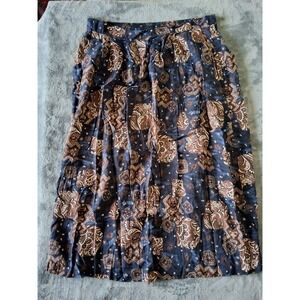 Vintage Sag Harbor Patterned Midi Skirt Size Large Women's Paisley Pattern